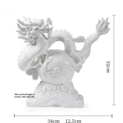 TƯỢNG RỒNG BẠCH ĐỊNH - SỨ TRẮNG